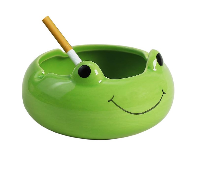 123Arts Ceramic Frog Ashtray Animal Ashtray Flowerpot Home Decor - Image 1